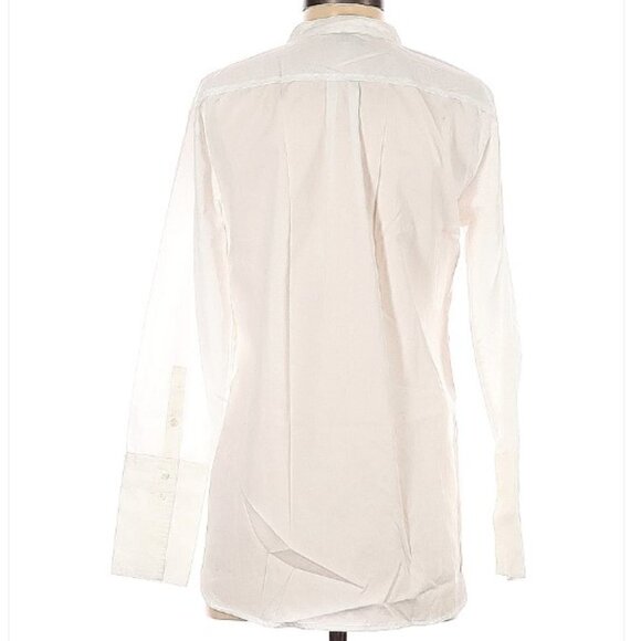 J.CREW White Long Sleeve Blouse Size 2 - Picture 2 of 3